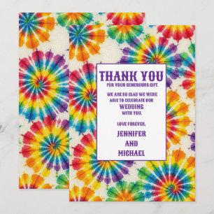 Psychedelische Tie Dye Bedankkaartjes Kaart
