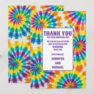 Psychedelische Tie Dye Bedankkaartjes Kaart