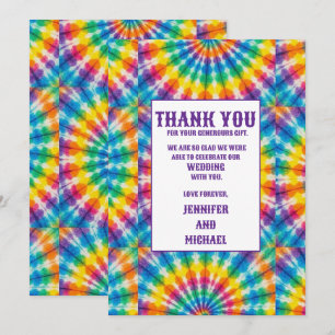 Psychedelische Tie Dye Bedankkaartjes Kaart