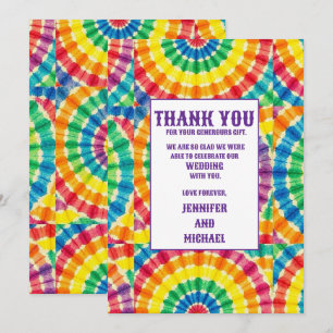 Psychedelische Tie Dye Bedankkaartjes Kaart