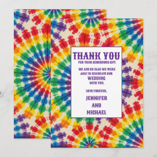 Psychedelische Tie Dye Bedankkaartjes Kaart