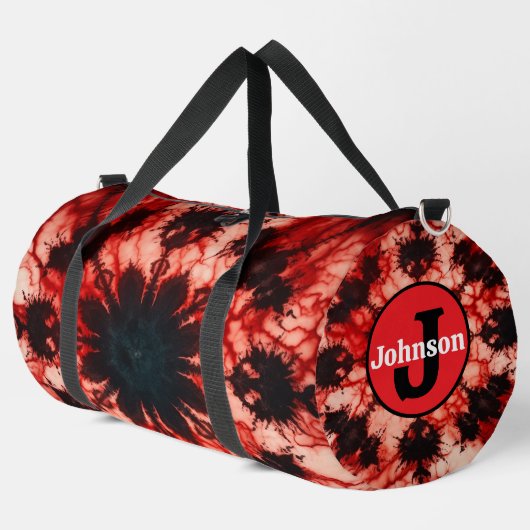 Psychedelische Tie Dye Bloom Monogram Gepersonalis Plunjezak (Linkerhoek)