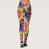Psychedelische Tie Dye Effect Naadloos Patroon Leggings (Achterkant)