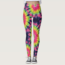 Psychedelische Tie Dye Effect Naadloos Patroon Leggings