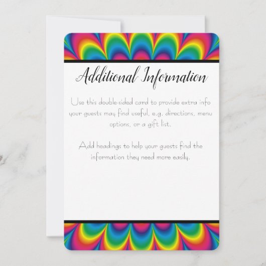 Psychedelische Tie Dye Extra Info Kaart (Voorkant)