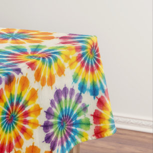 Psychedelische Tie Dye Groovy Retro Tafelkleed