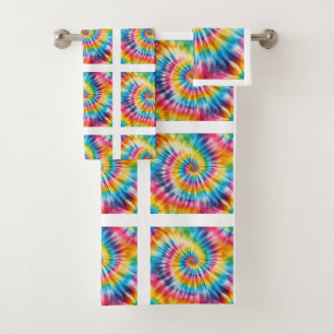 Psychedelische Tie-Dye-Patroon Handdoekenset Bad Handdoek