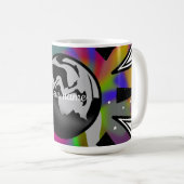 Psychedelische Tie-Dye Planeet en Abstracte Ontwer Koffiemok (Voorkant rechts)