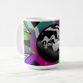 Psychedelische Tie-Dye Planeet en Abstracte Ontwer Koffiemok (Voorkant links)