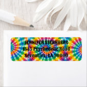 Psychedelische Tie Dye Retouradreslabels Etiket (Insitu)