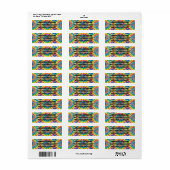 Psychedelische Tie Dye Retouradreslabels Etiket (Full Sheet)