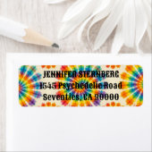 Psychedelische Tie Dye Retouradreslabels Etiket (Insitu)