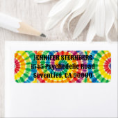 Psychedelische Tie Dye Retouradreslabels Etiket (Insitu)