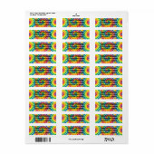 Psychedelische Tie Dye Retouradreslabels Etiket (Full Sheet)
