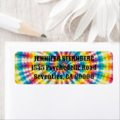 Psychedelische Tie Dye Retouradreslabels Etiket (Insitu)