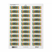 Psychedelische Tie Dye Retouradreslabels Etiket (Full Sheet)