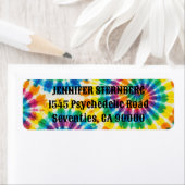 Psychedelische Tie Dye Retouradreslabels Etiket (Insitu)