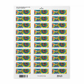 Psychedelische Tie Dye Retouradreslabels Etiket (Full Sheet)