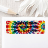 Psychedelische Tie Dye Retouradreslabels Etiket (Insitu)