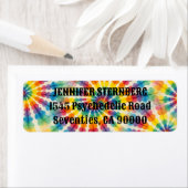 Psychedelische Tie Dye Retouradreslabels Etiket (Insitu)