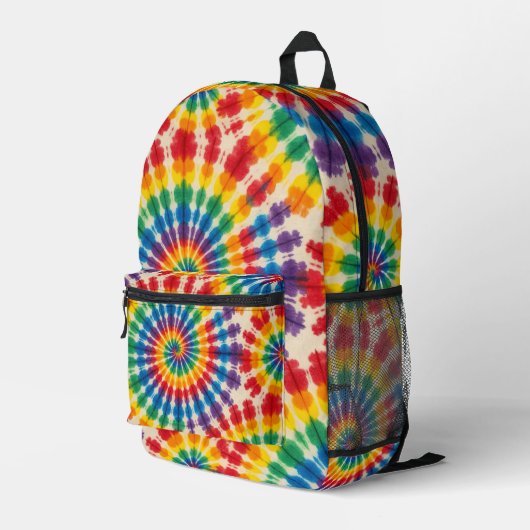 Psychedelische Tie Dye | Retro Groovy Rugzak (Achterkant Hoek Rechts)