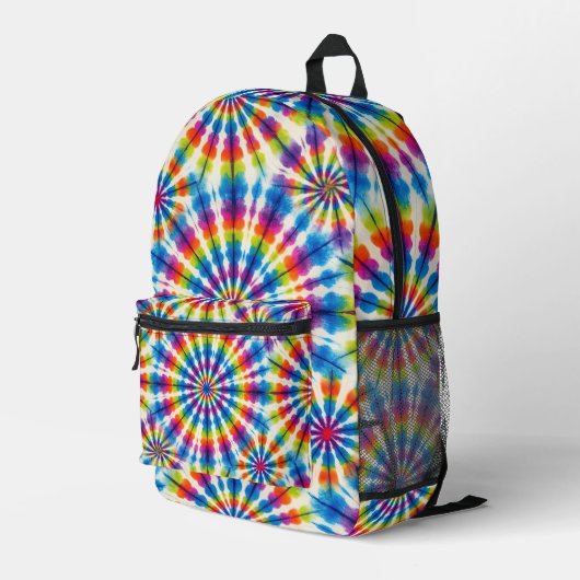 Psychedelische Tie Dye | Retro Groovy Rugzak (Achterkant Hoek Rechts)