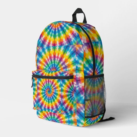 Psychedelische Tie Dye | Retro Groovy Rugzak (Achterkant Hoek Rechts)