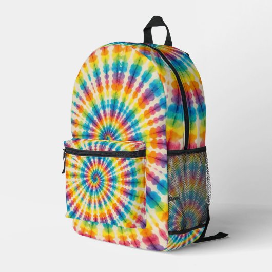 Psychedelische Tie Dye | Retro Groovy Rugzak (Achterkant Hoek Rechts)