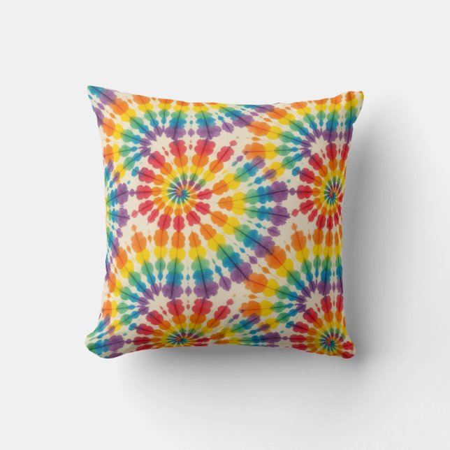 Psychedelische Tie Dye | Retro Groovy Worpkussen Kussen (Voorkant)