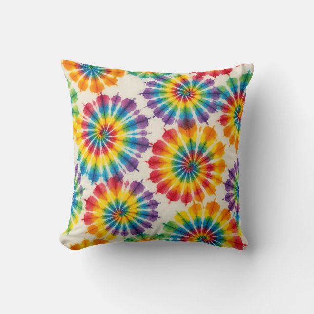 Psychedelische Tie Dye | Retro Groovy Worpkussen Kussen (Voorkant)