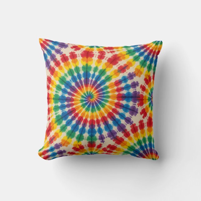 Psychedelische Tie Dye | Retro Groovy Worpkussen Kussen (Voorkant)