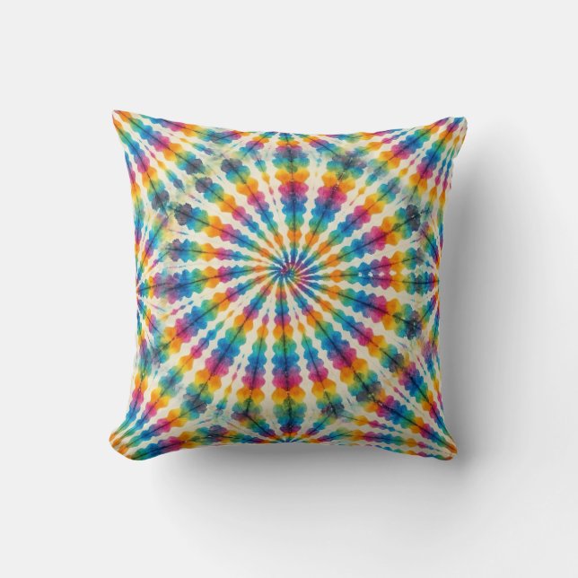 Psychedelische Tie Dye | Retro Groovy Worpkussen Kussen (Voorkant)