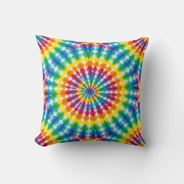 Psychedelische Tie Dye | Retro Groovy Worpkussen Kussen (Voorkant)