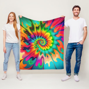 Psychedelische Tie Dye Retro Surreaal Fleece Deken
