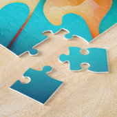 Psychedelische Tie Dye Retro Surreaal Legpuzzel (Zijkant)