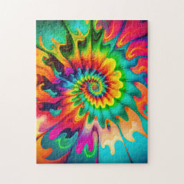 Psychedelische Tie Dye Retro Surreaal Legpuzzel