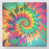 Psychedelische Tie Dye Retro Surreaal Stenen Onderzetter (Voorkant)