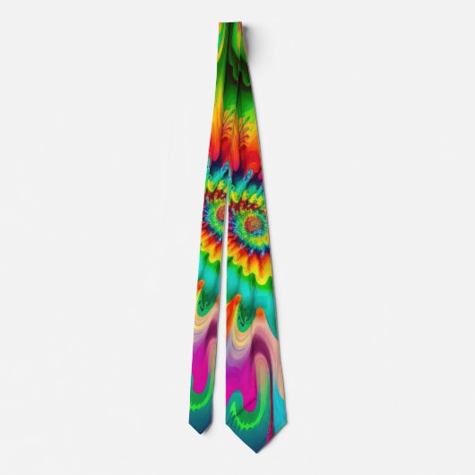 Psychedelische Tie Dye Retro Surreaal Stropdas (Achterkant)