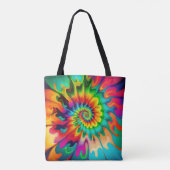 Psychedelische Tie Dye Retro Surreaal Tote Bag (Achterkant)