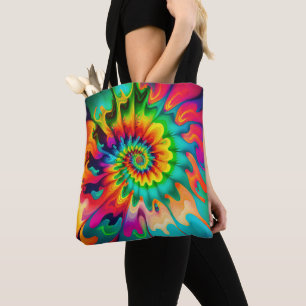 Psychedelische Tie Dye Retro Surreaal Tote Bag