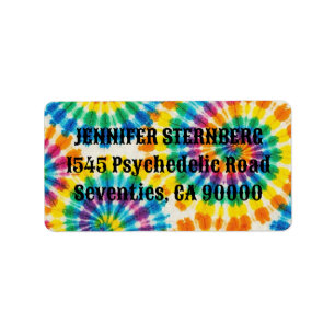 Psychedelische Tie Dye RSVP-adreslabels Etiket