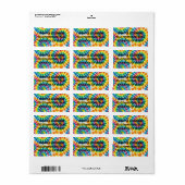 Psychedelische Tie Dye RSVP-adreslabels Etiket (Full Sheet)