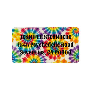 Psychedelische Tie Dye RSVP-adreslabels Etiket