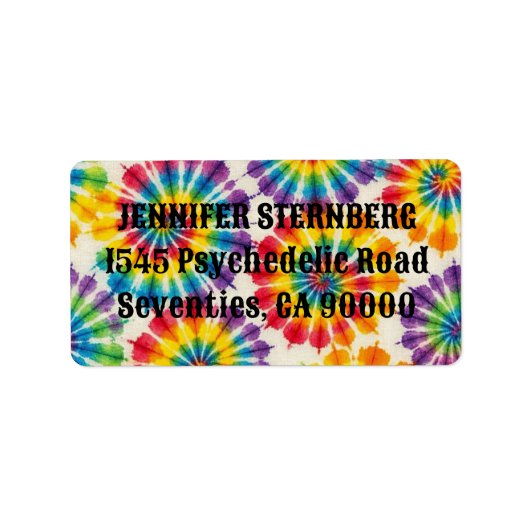 Psychedelische Tie Dye RSVP-adreslabels Etiket (Voorkant)