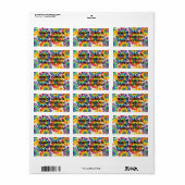 Psychedelische Tie Dye RSVP-adreslabels Etiket (Full Sheet)
