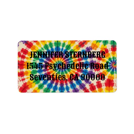 Psychedelische Tie Dye RSVP-adreslabels Etiket (Voorkant)