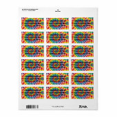 Psychedelische Tie Dye RSVP-adreslabels Etiket (Full Sheet)