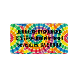 Psychedelische Tie Dye RSVP-adreslabels Etiket