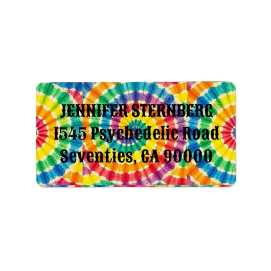 Psychedelische Tie Dye RSVP-adreslabels Etiket (Voorkant)