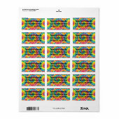 Psychedelische Tie Dye RSVP-adreslabels Etiket (Full Sheet)